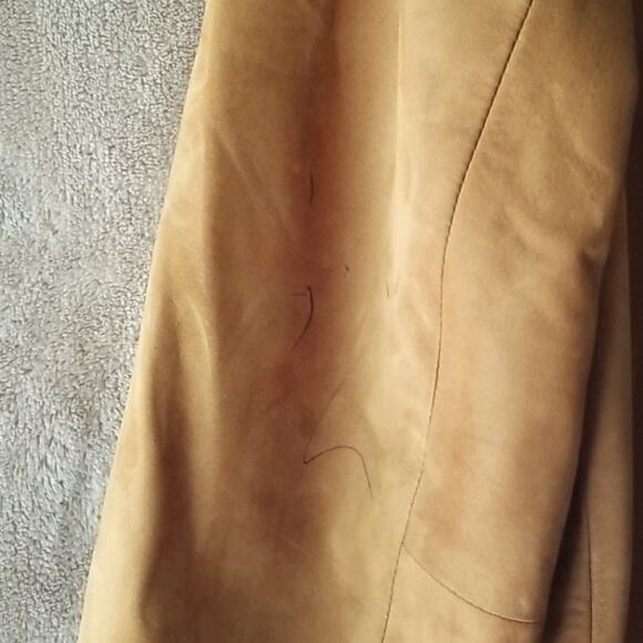 Talbots brown tan suede leather collar pockets western classic jacket coat 6 - Picture 7 of 7